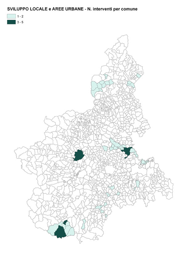Numero interventi per comune - SVILUPPO LOCALE